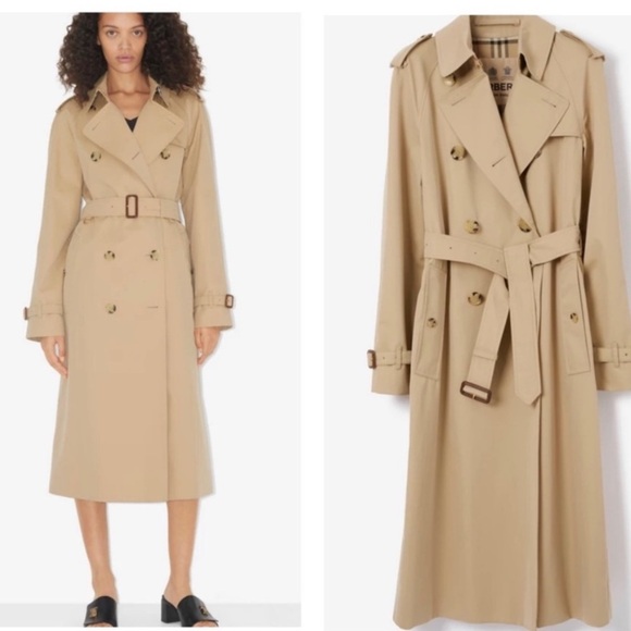 Burberrys Vintage Khaki Long Trench Coat with Belt Size Medium See Measurements - Picture 1 of 16